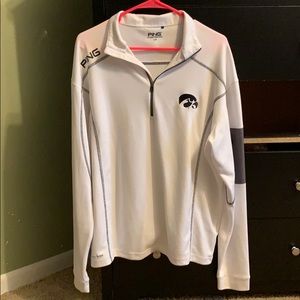 White PING Iowa Hawkeye sensor-cool quarter-zip